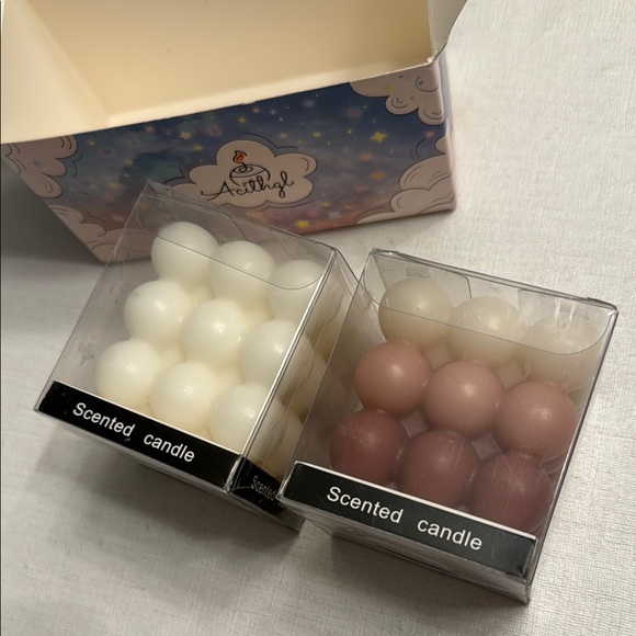 ACITHGL Bubble Candle - Cube Soy Wax Candles Scented Candle Set 2 Pieces - Picture 2 of 5